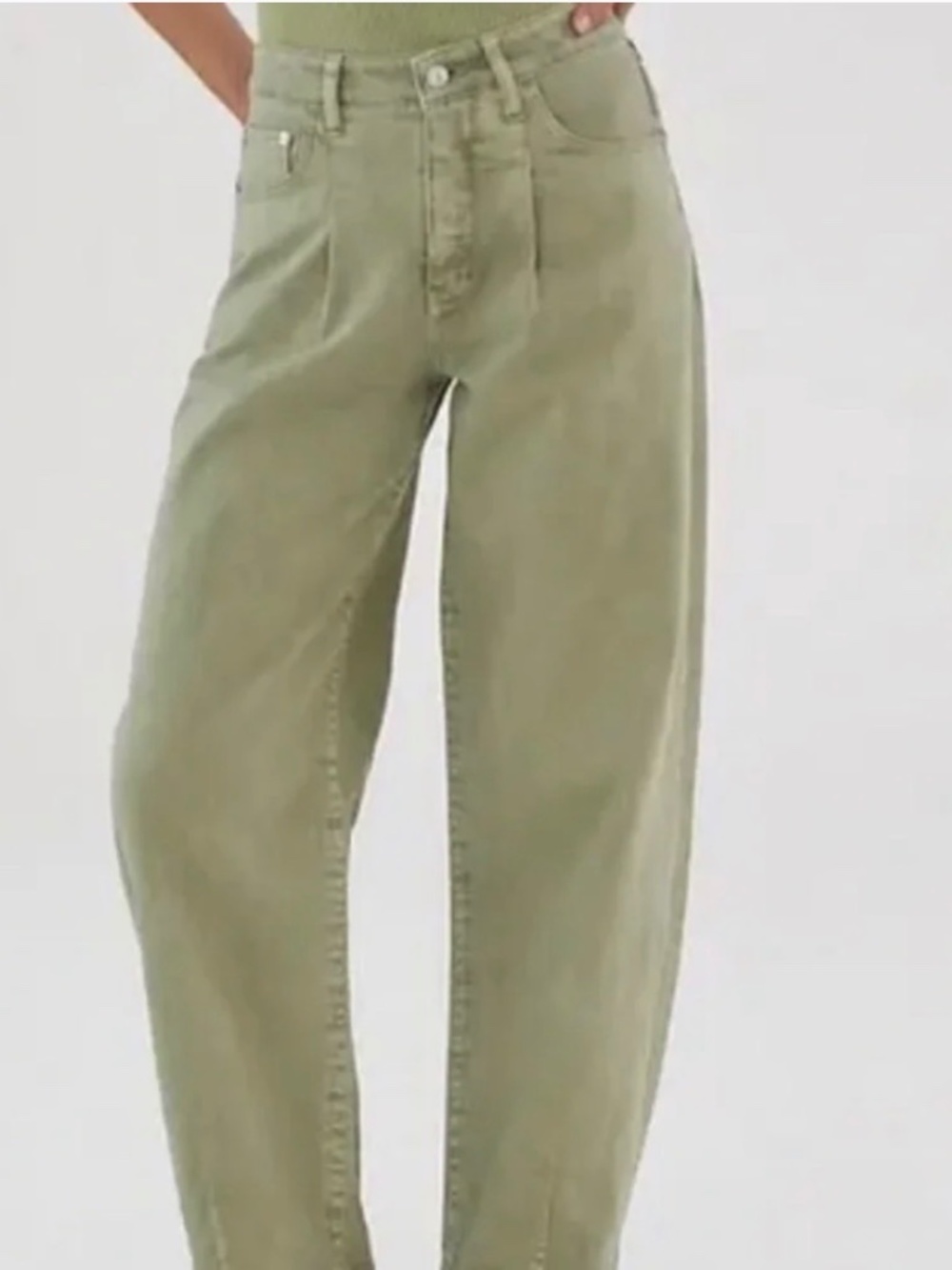 Pilcro Women's Green and Khaki Jeans